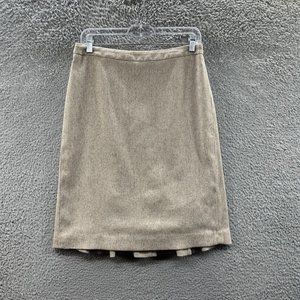 LOFT Skirt Women's 8 Beige Houndstooth Print Pencil Skirt Ladies 8